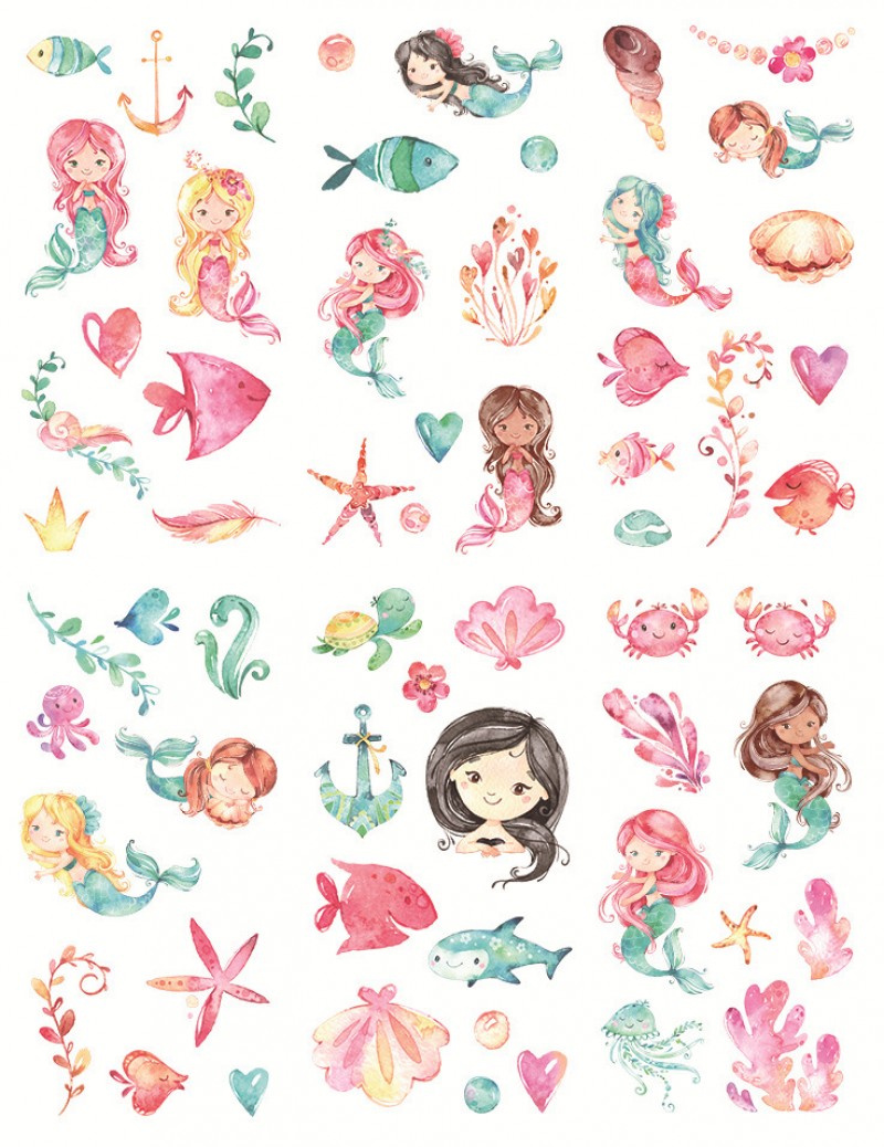 Cute Mermaid Sticker Sheet