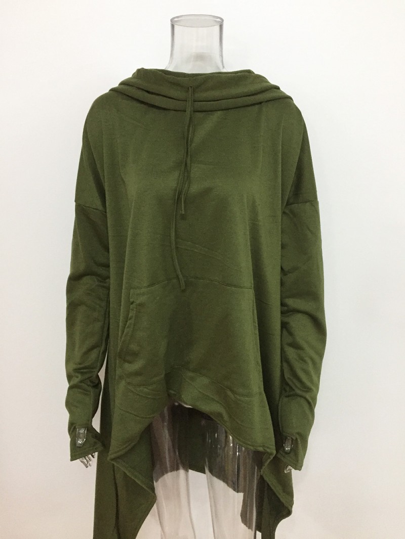Army Green Loose Moroccan Hoody Large