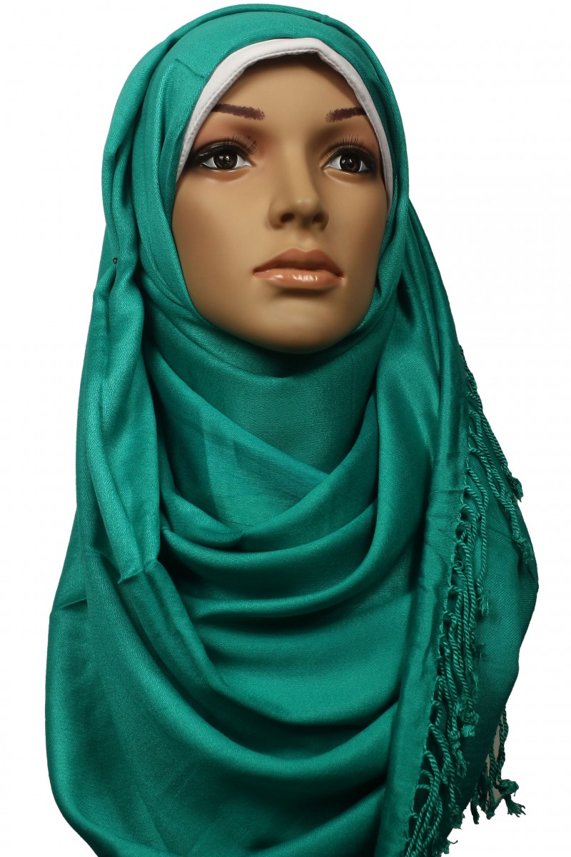 Sea Green Plain Satin Hijab