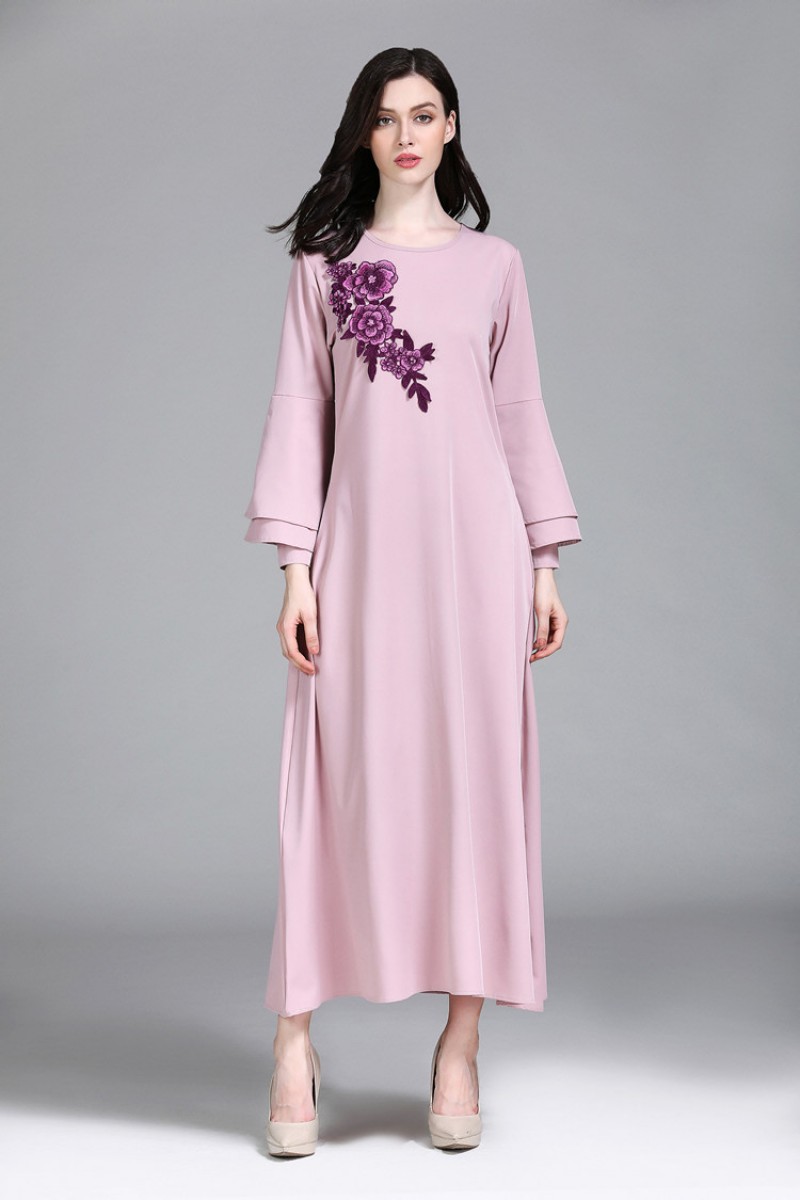 Pink Starburst Embroidered Abaya XXL 