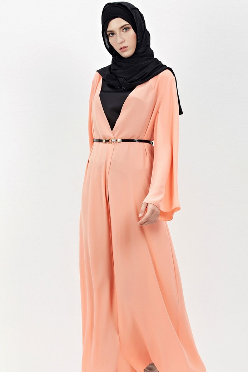 Orange Pink Long Kimono Cardigan XL 