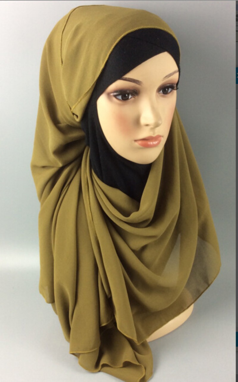 Khaki Soft Chiffon Crepe Hijab 