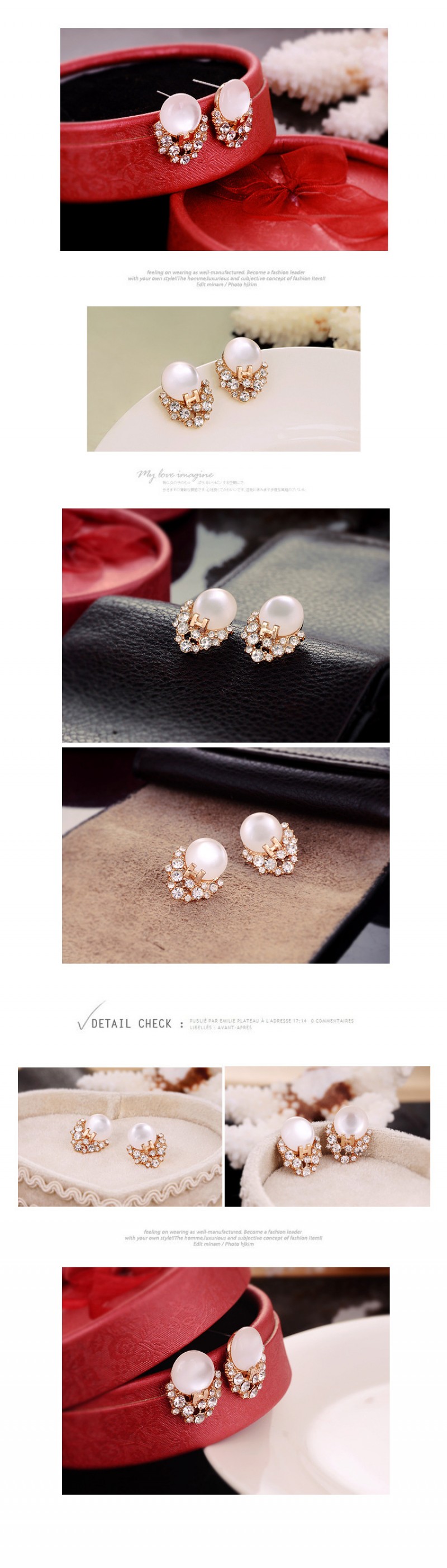 H Diamond Pearl Studs