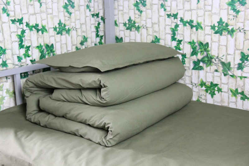 Army Green Brushed Pillowcase Cotton Bedding