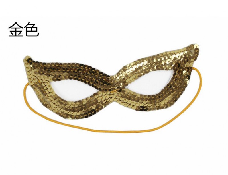 gold Sequin Eye Party Mask 