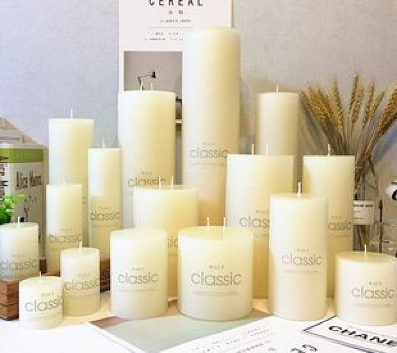 5X10Cm Ivory Cylindrical Candle