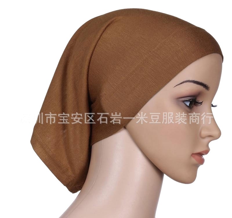 camel Mercerised Cotton Tube Hijab Cap 