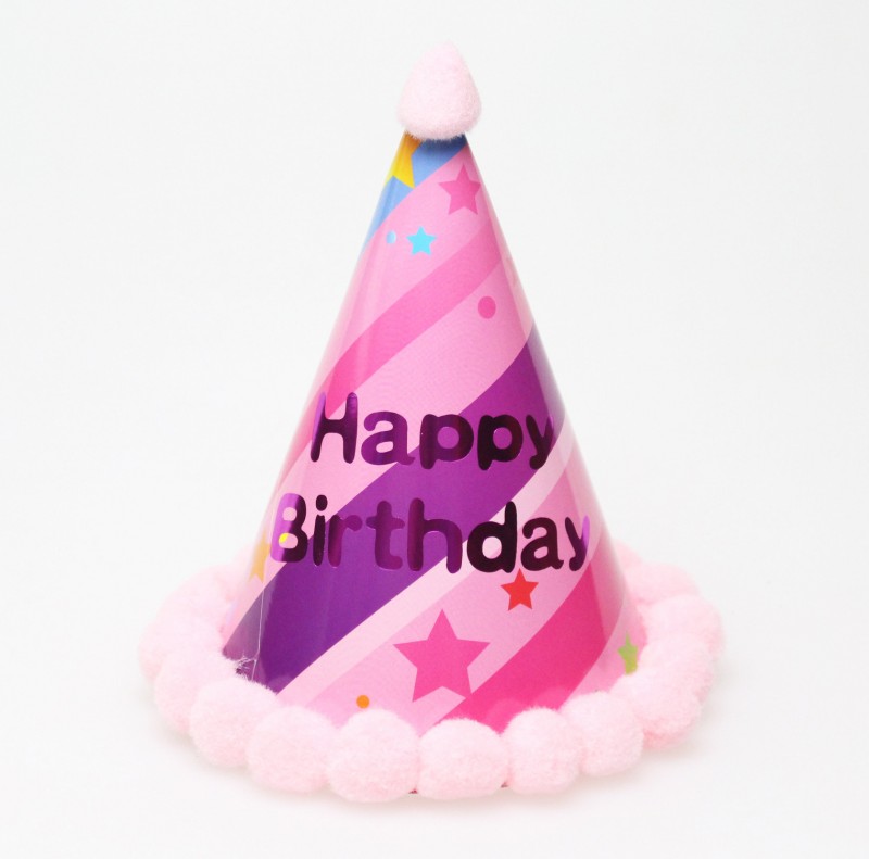 Twill Pentagram Pink Birthday Hat