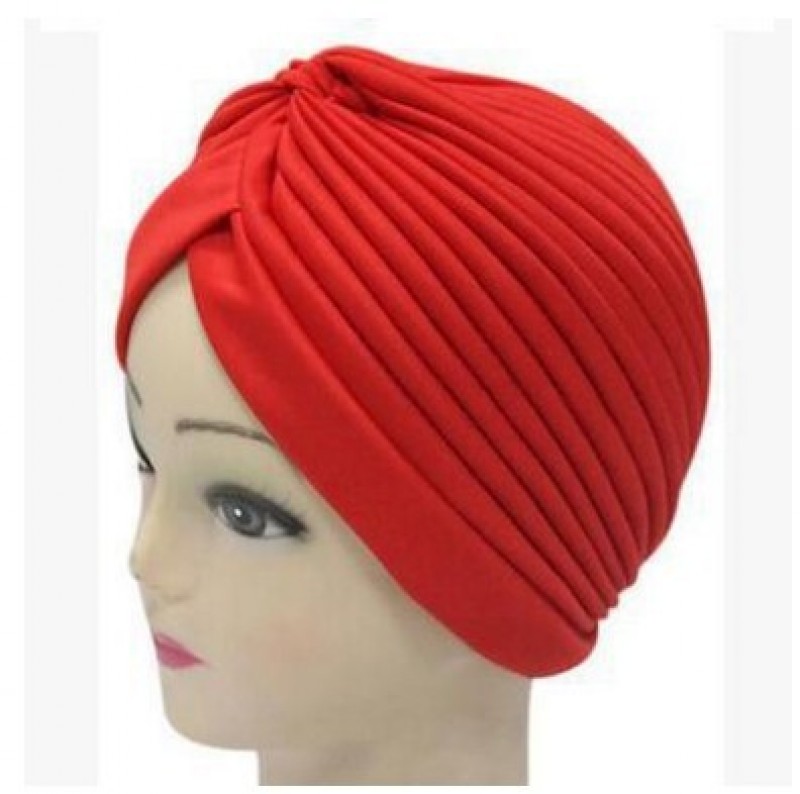 red Classic Turban Hijab Cap 