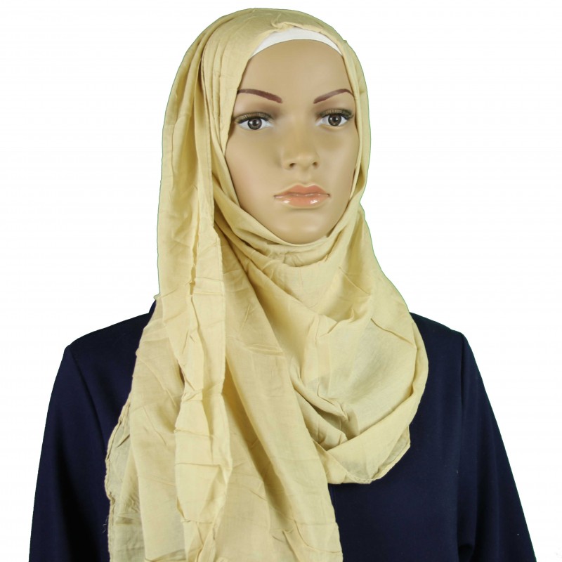 Beige Pure Cotton Regular Hijab