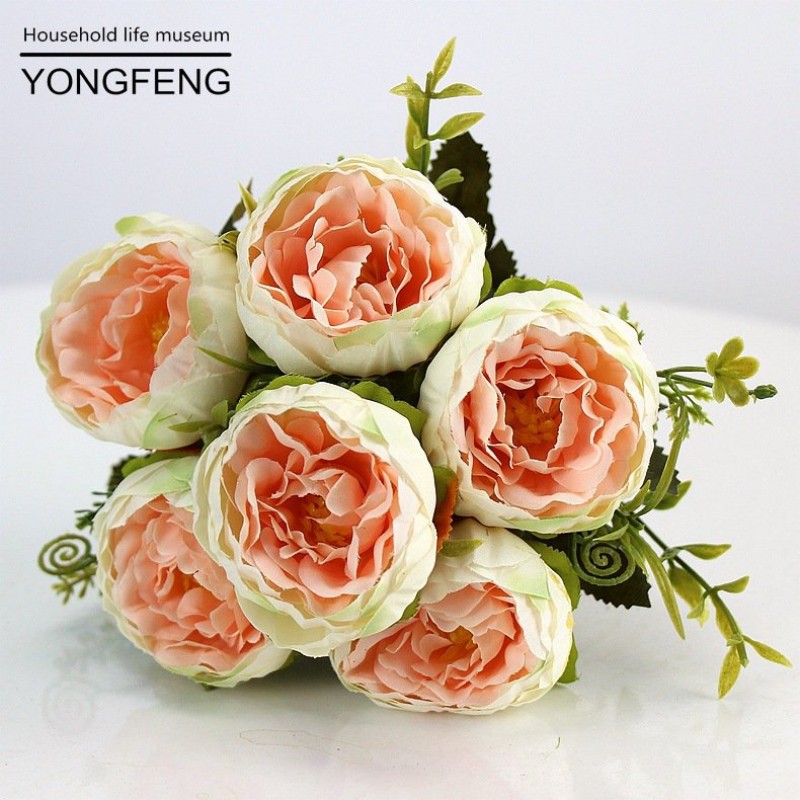 Champagne powder Peony Artificial Flowers 