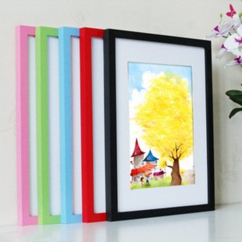 A4 21.0*29.7cm hanging frame black Solid Wood Photo Frame  Clearance