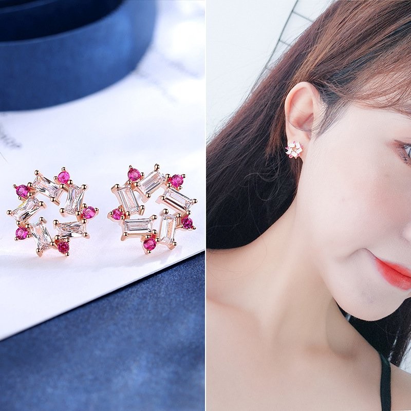 WH150 Silver Needle Korean Style Earrings  Clearance