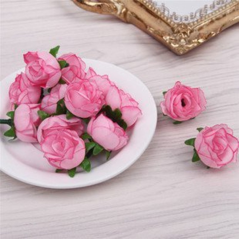 powder edge Rose Head Artificial Flowers