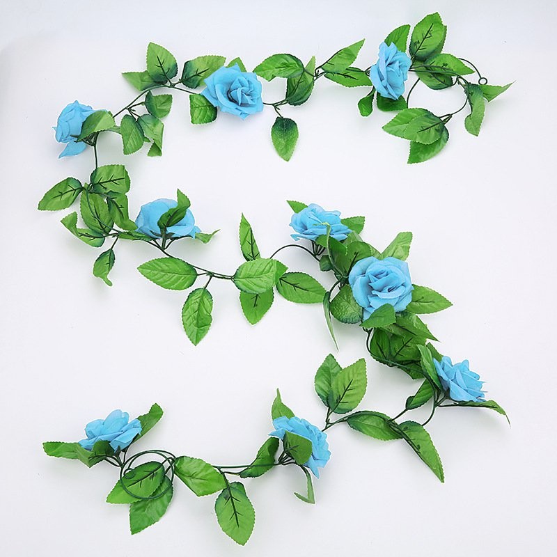 light blue 28 groupsleaves Artificial Flowers