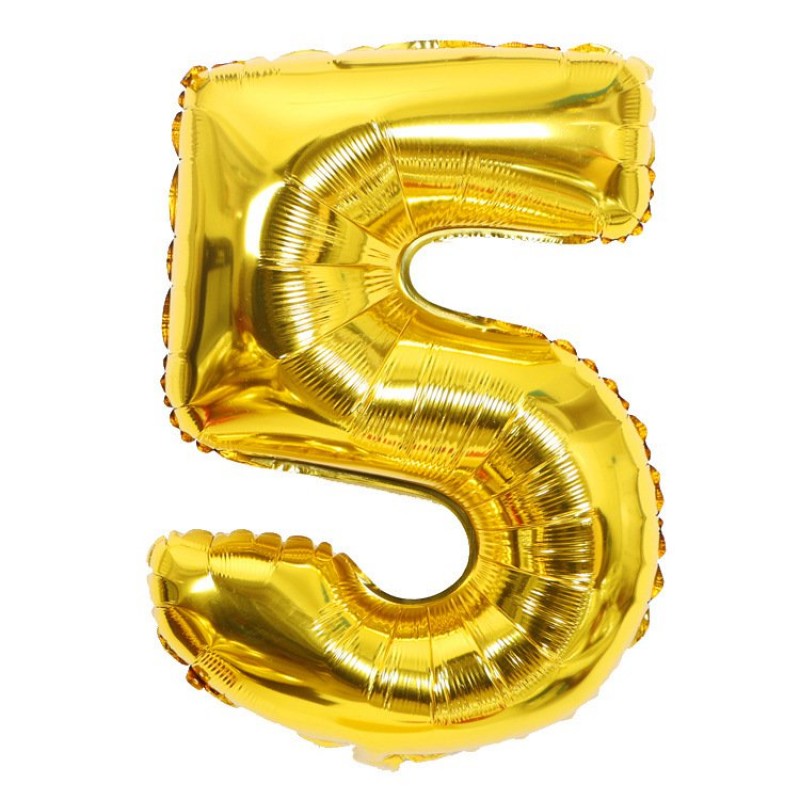 gold -5 Aluminium Foil Balloon  Clearance