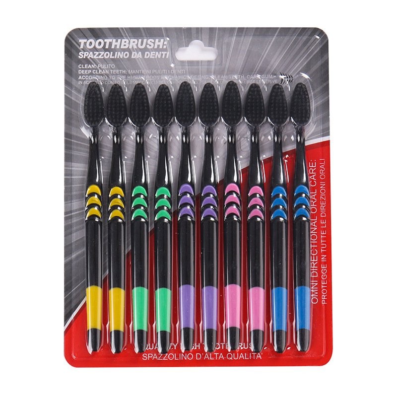 moon black Pack10 Toothbrush set 