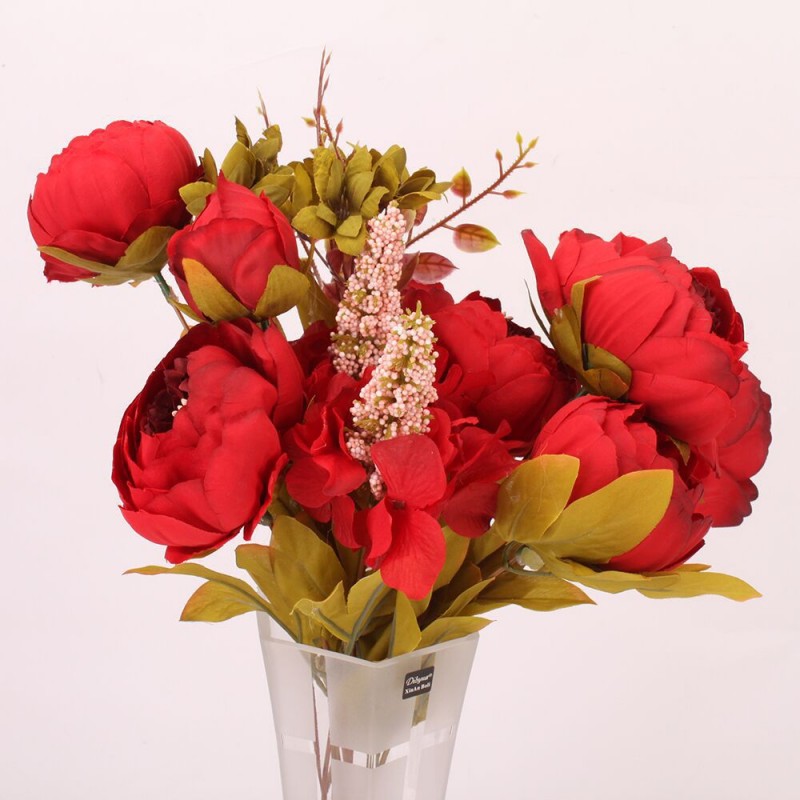 wine red peony Artificial Flowers Clearance