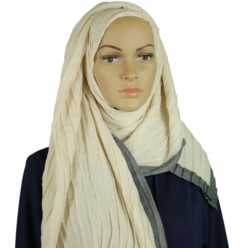 Cream Layered Hijab