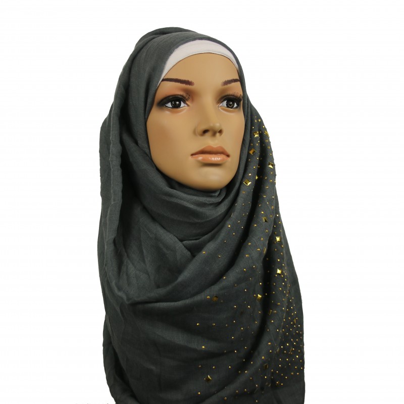 Dark Grey Galaxy Studded Hijab