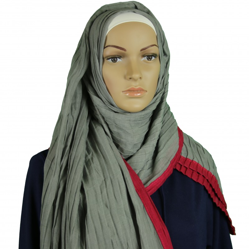 Grey Layered Hijab