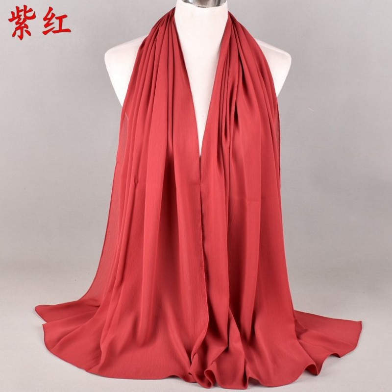 Purple Red Premium Textured Pearl Chiffon Hijab Clearance