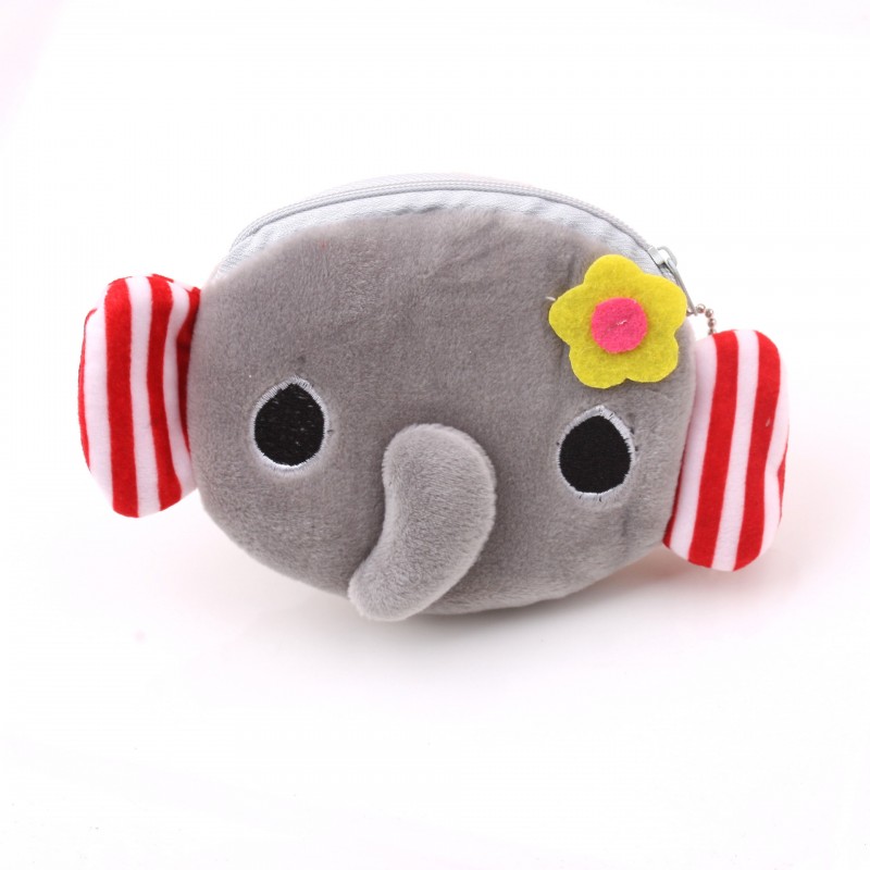 Grey Elephant Cute Coin Purse