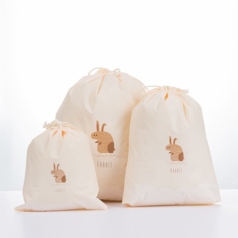 Yellow Rabbit Large Draw String Storage Bag