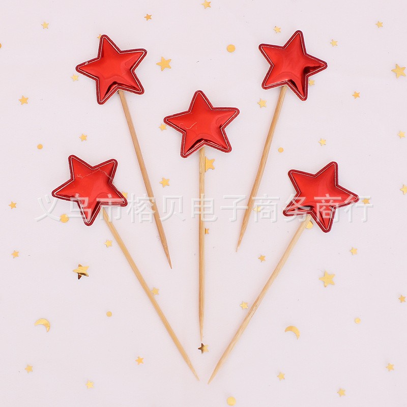 red fivepointed star 5 Cake Insert Decoration