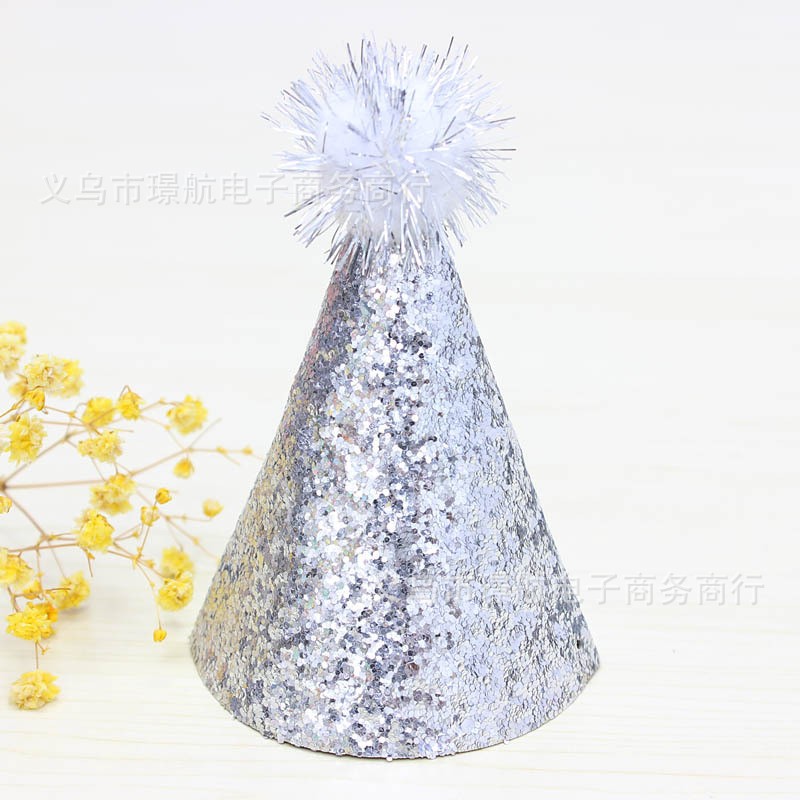 Silver Boundless Height 12cm diameter 9cm seam cap Shimmer Party Hat