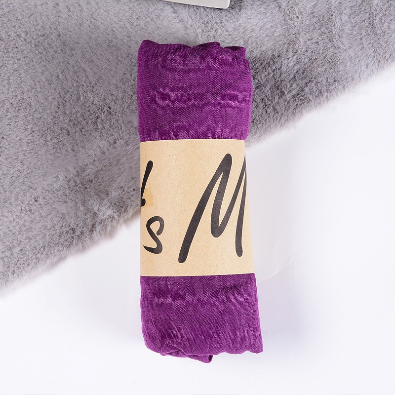 Purple Cotton Linen Classic 180x110cm Extra Maxi Hijab