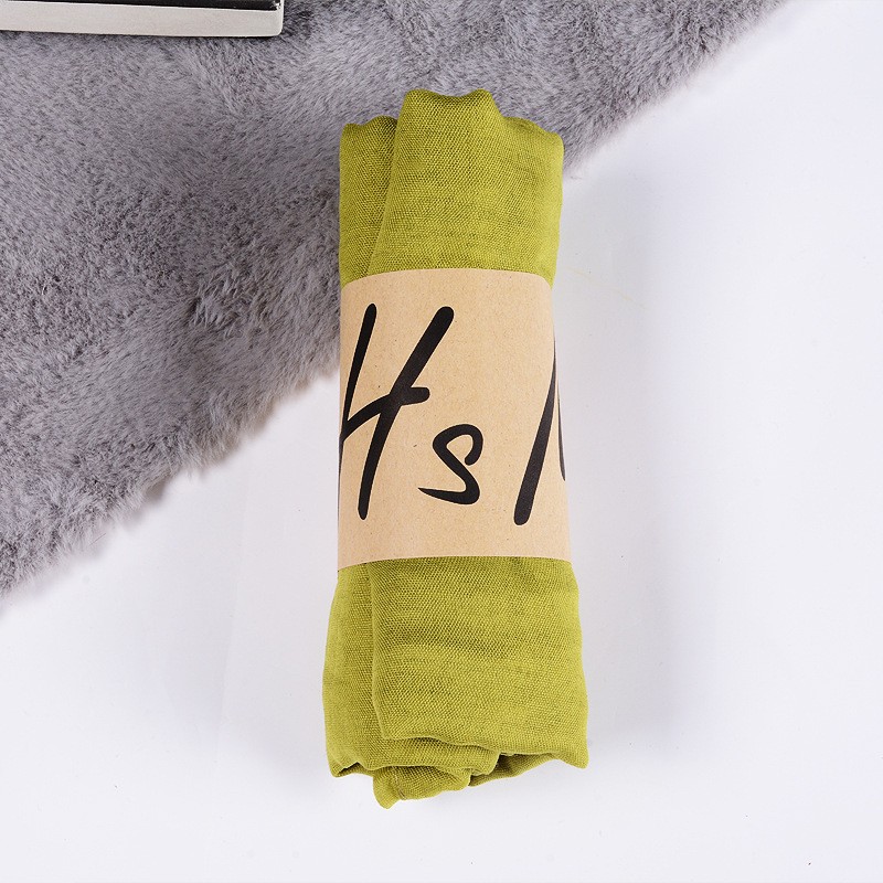 Light Green Cotton Linen Classic 180x110cm Extra Maxi Hijab
