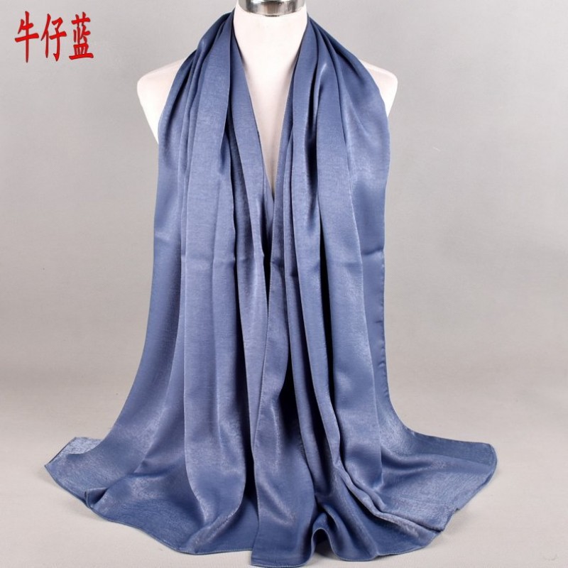 Denim blue Premium Velvety Pearl Chiffon Maxi Hijab