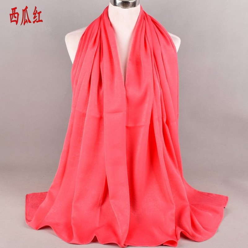 Watermelon Red Premium Velvety Pearl Chiffon Maxi Hijab Clearance