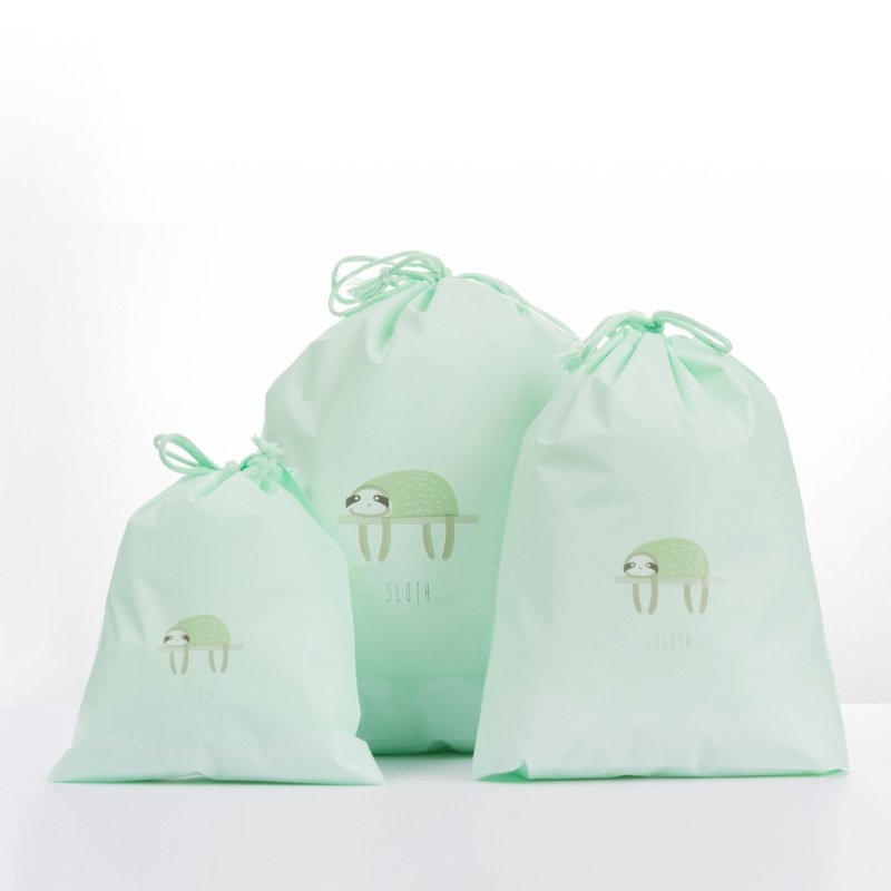 Green Sloth Large Draw String Storage Bag