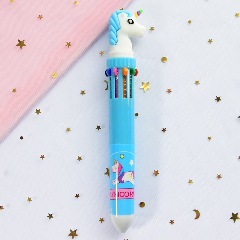 Ten Color Ballpoint Pen Unicorn Blue Pen 0.5 Multi Colour Pen