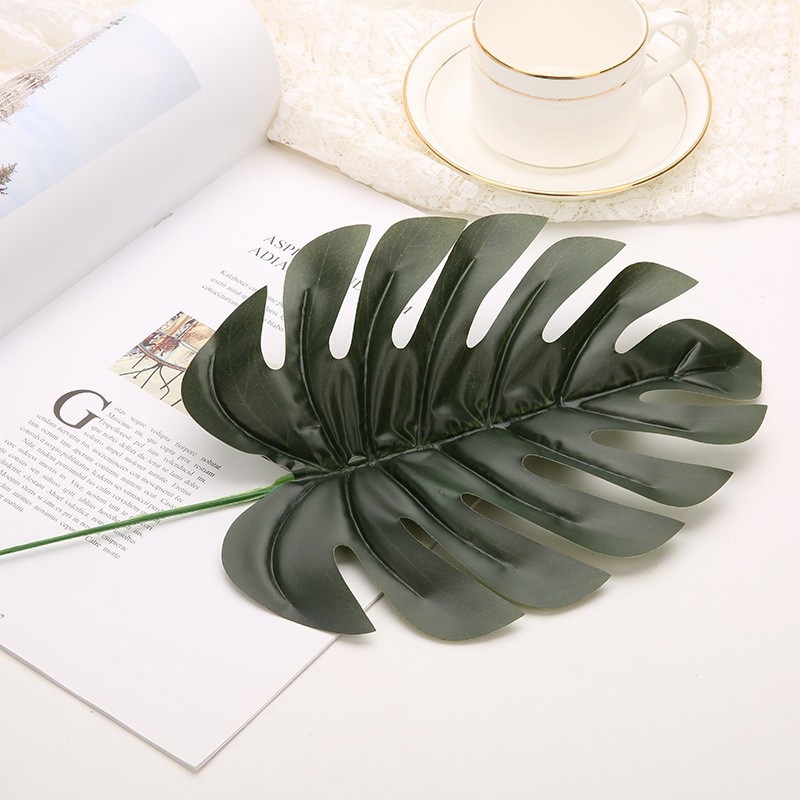 B9 Feel Dark Green Turtle Back Leaf Artificial Plant Leaves