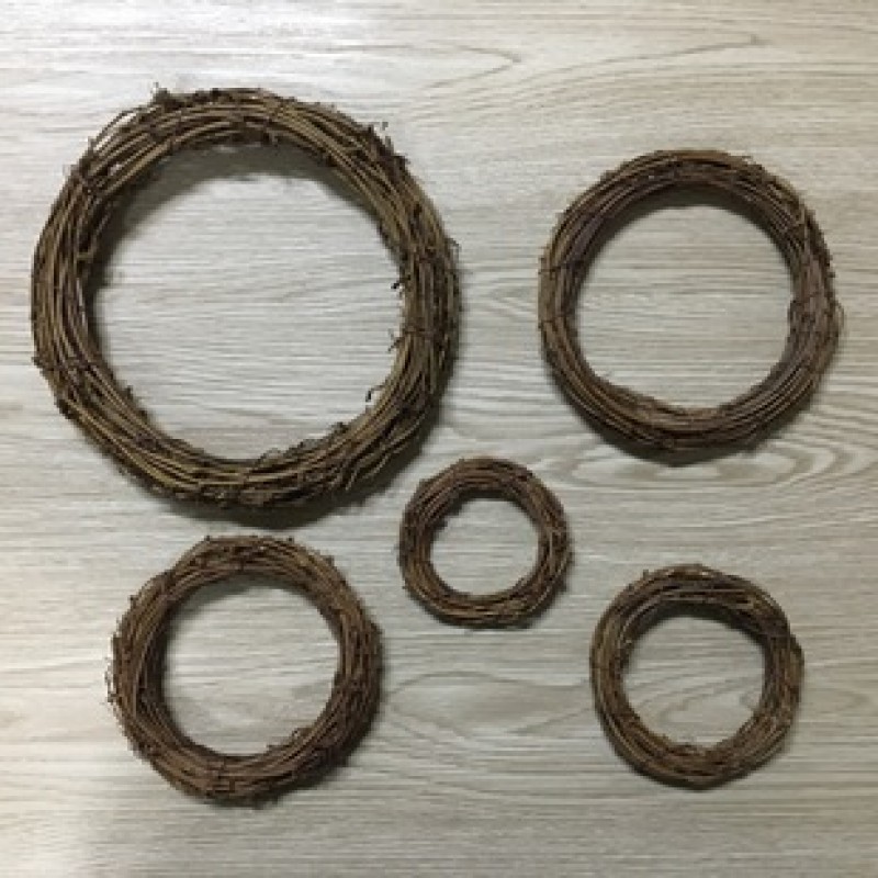 25Cm Outer Diameter Soil Vine Wreath Round Rattan Wreath