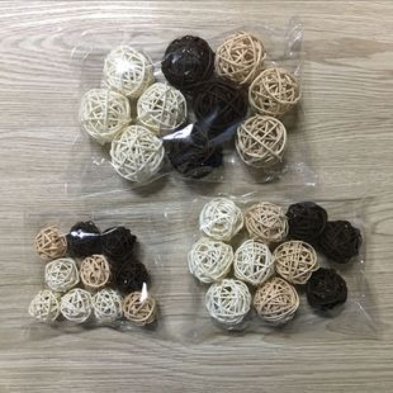 5Cm Sepak Takraw 10 Pcs 1 Wood Color Brown White Rattan Craft Supplies