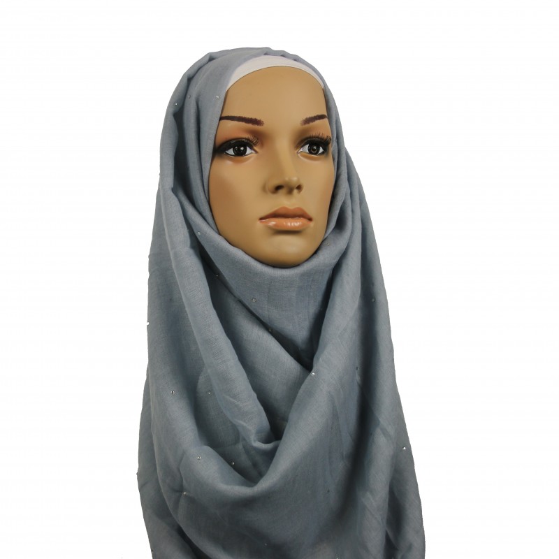 Smokey Grey Diamante Maxi Hijab