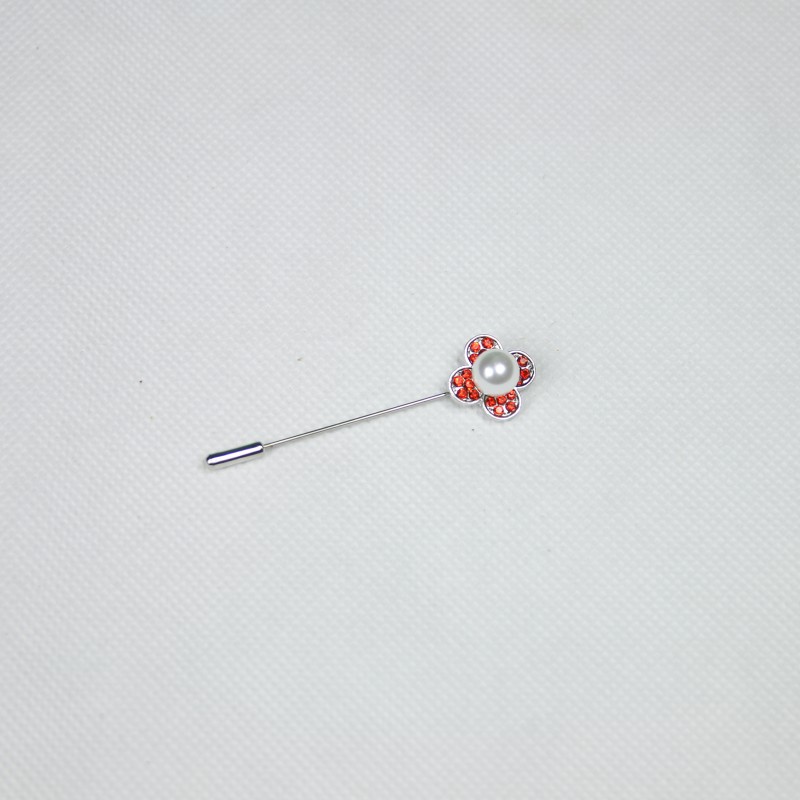 Red Pearl Daisy Hijab Pin