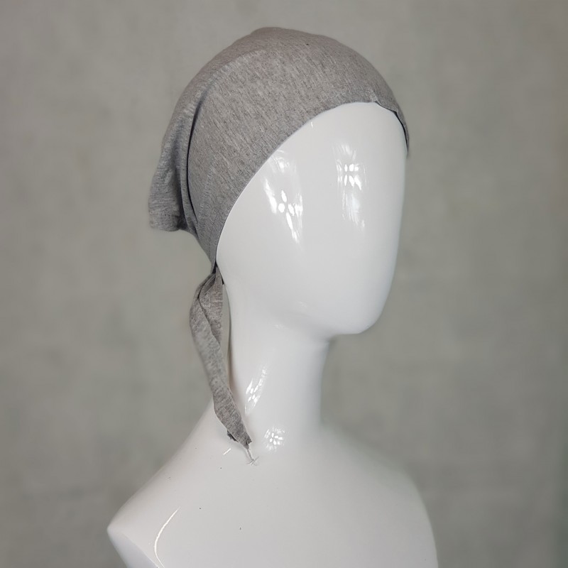 Ash Grey Tie Back Hijab Cap