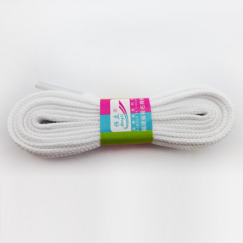 White 120Cm 10mm Wide Flat Laces
