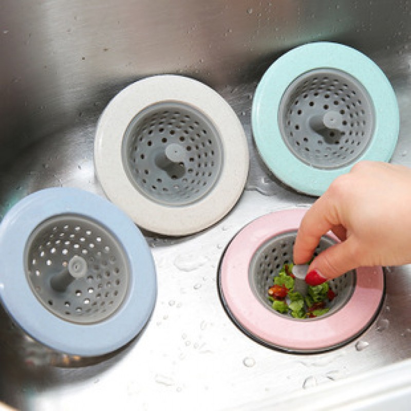 Beige Sink filter mesh sink wheat floor drain cover anti-clogging kitchen sink sewer anti-clogging filter
