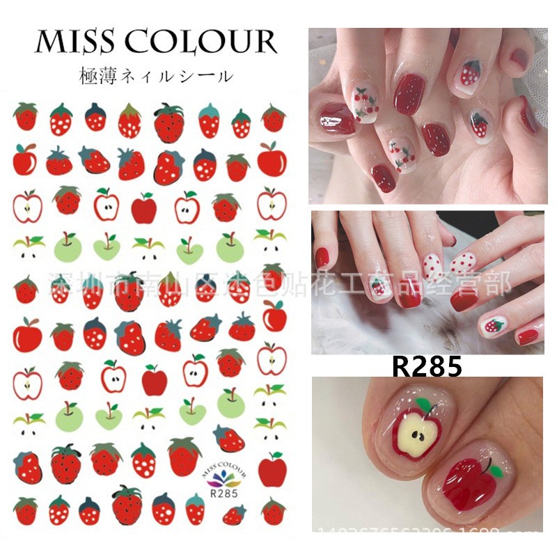 R285 Strawberry Apple Nail Stickers