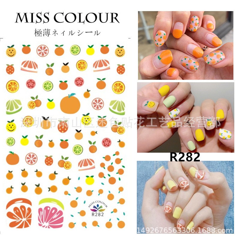 R282 Orange Grapefruit Nail Stickers