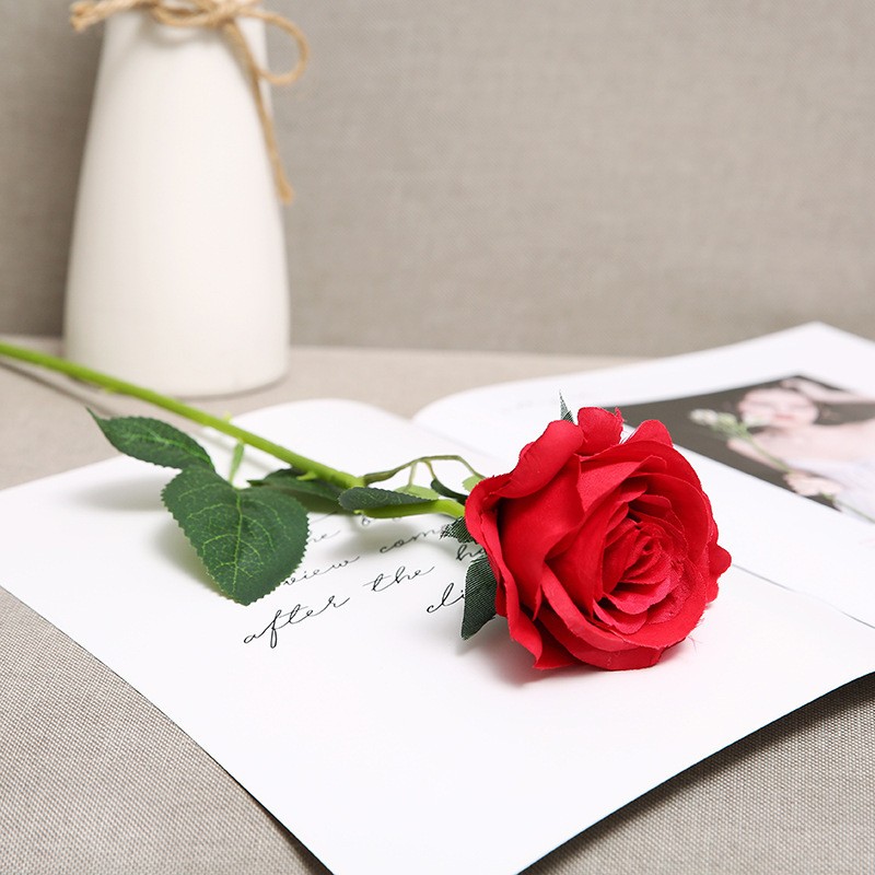 Felt Rose Red European Valentines Day Artificial Rose Clearance