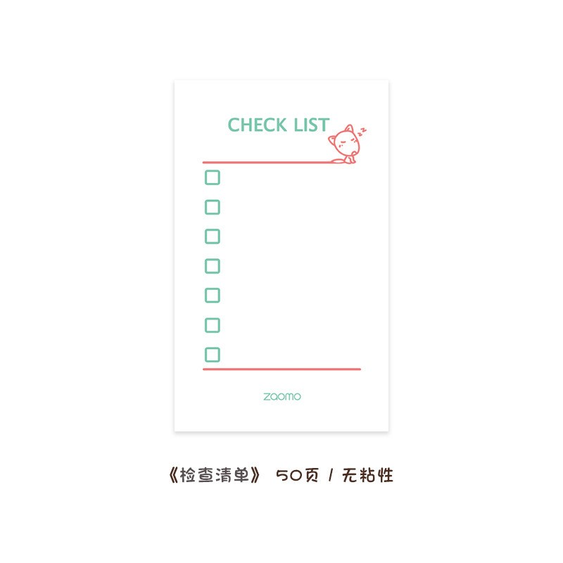 Checklist Memopad Plan Notes
