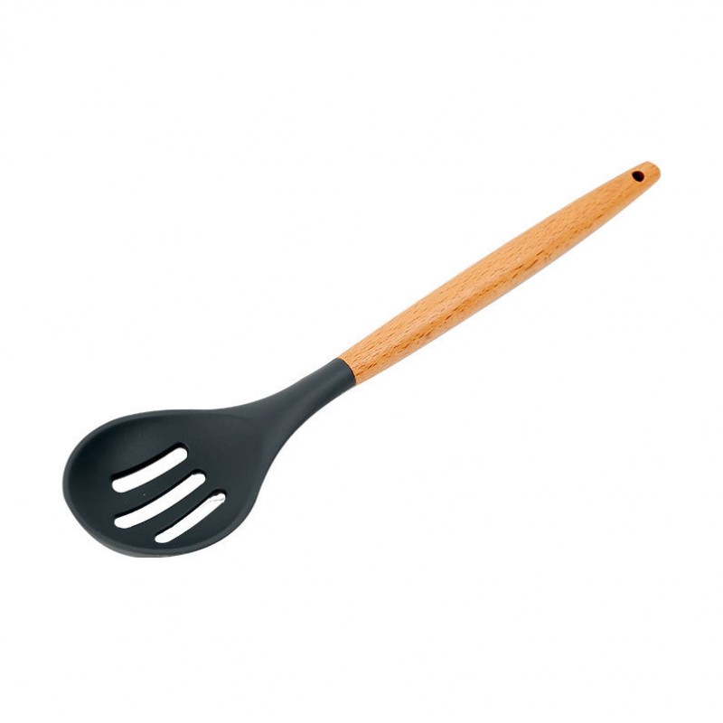 Colander Non Stick Silicone Kitchen Utensil Wooden Handle Clearance