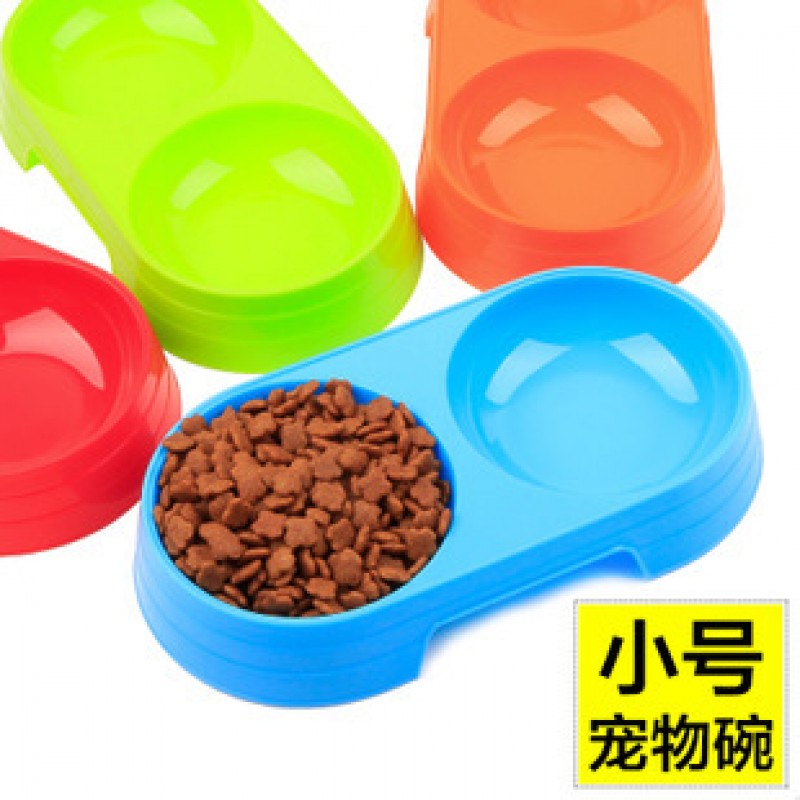 22Cm Multicolor Double Bowl Pet Bowl